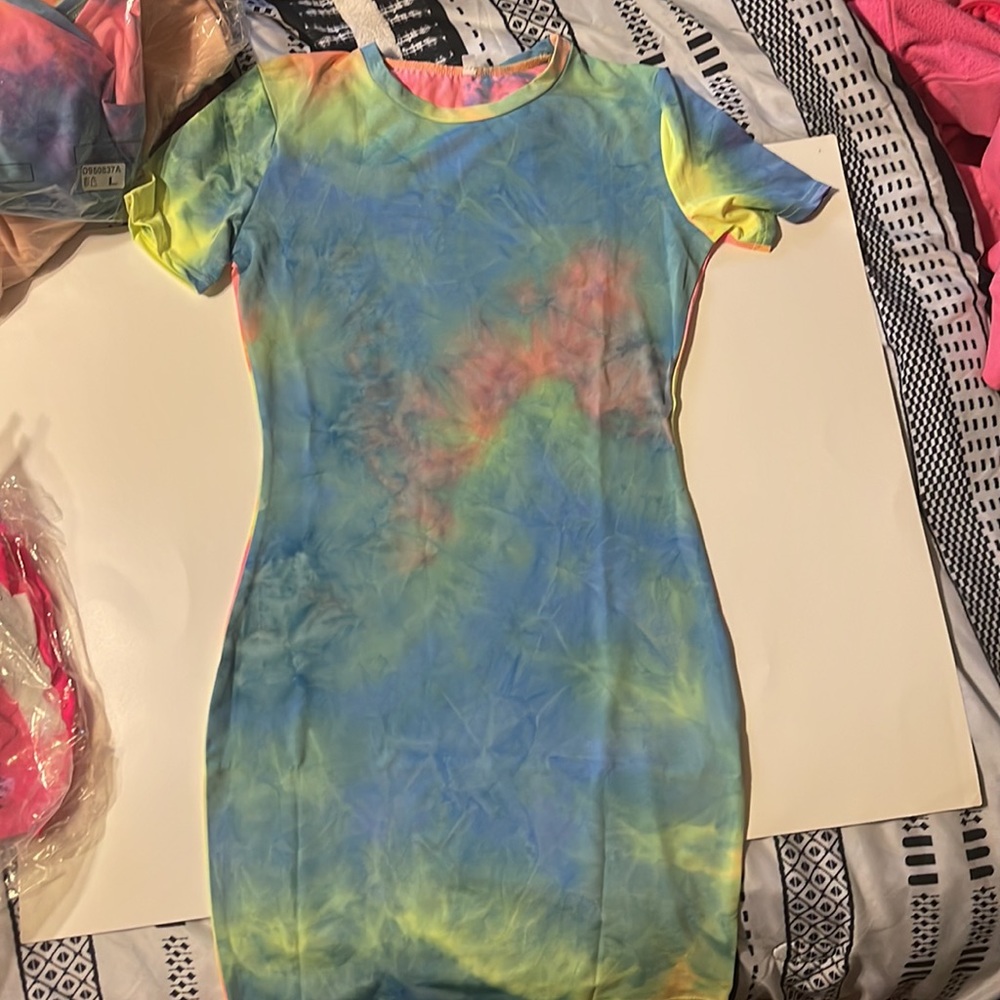 Tie dye T shirt dress size large